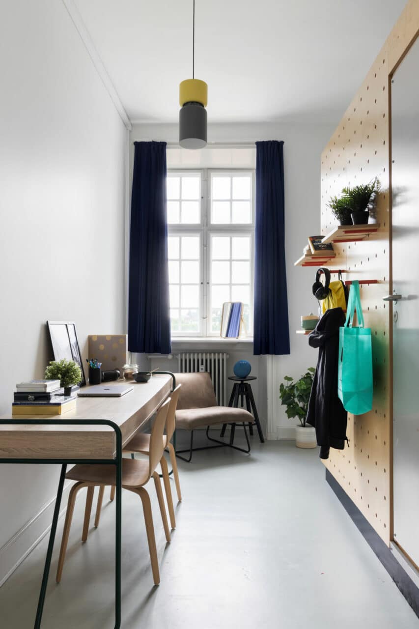 study and storage area of a XL single room at Basecamp Copenhagen student housing