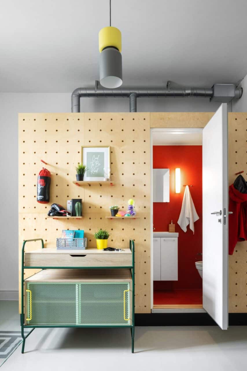 Bathroom area of a L room at Basecamp Copenhagen City student housing