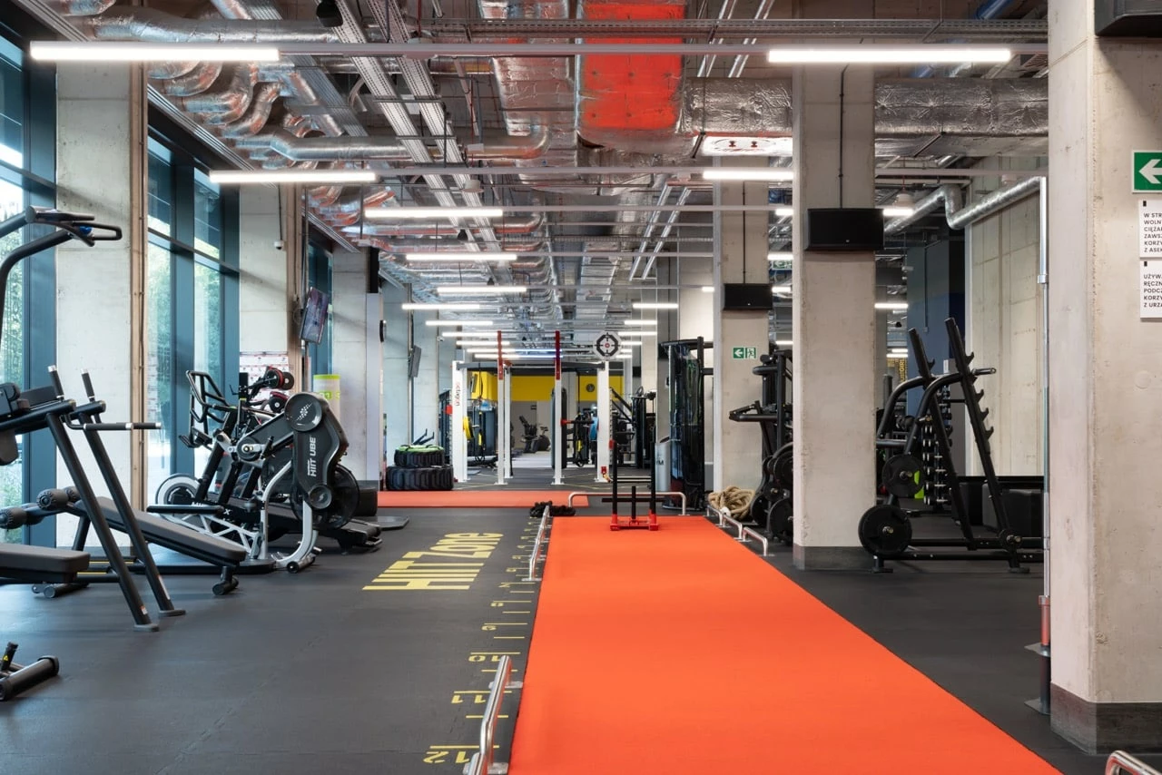 weights area at the gym in Basecamp Wroclaw student accommodation