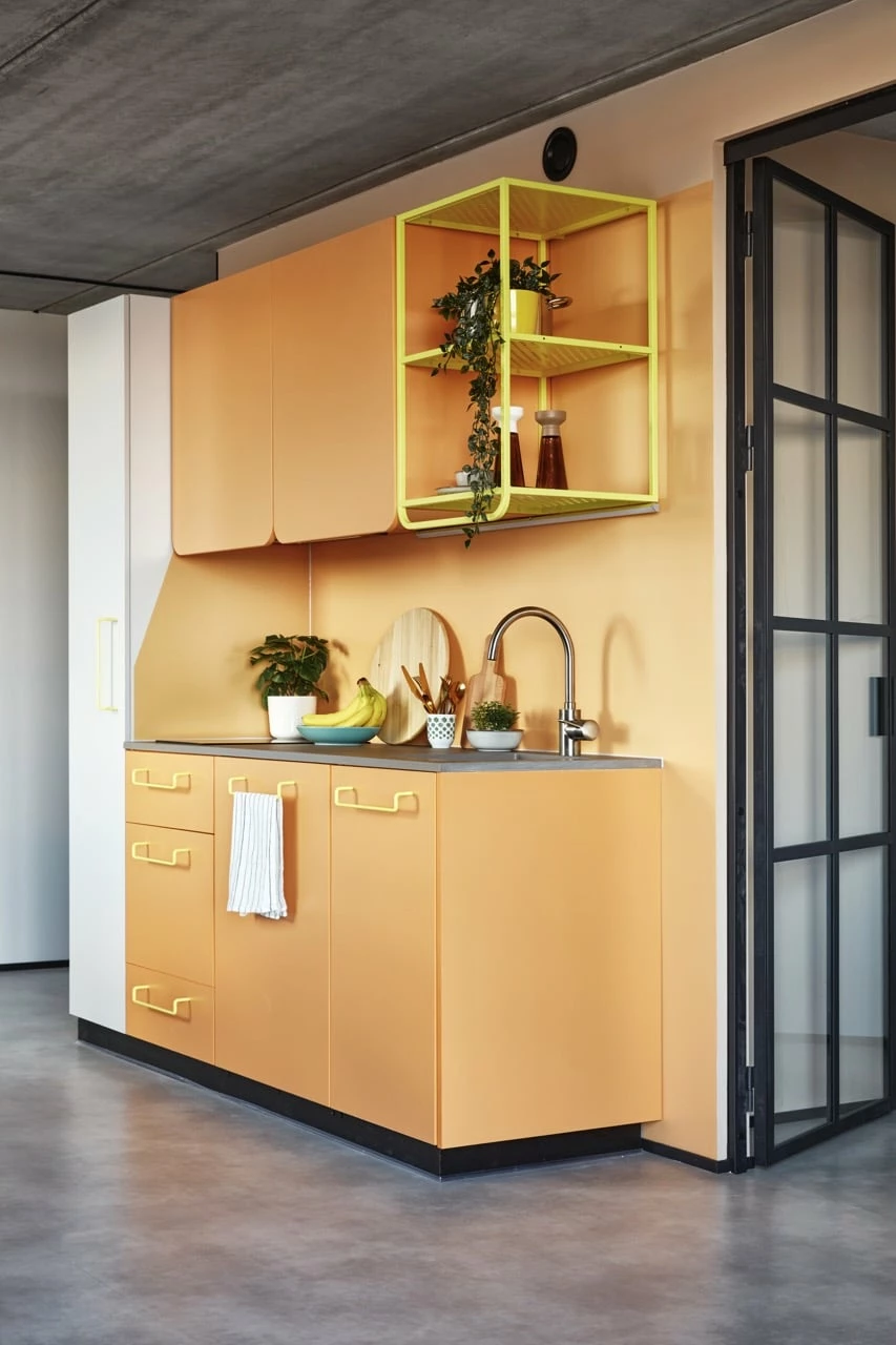 Kitchen area of a penthouse at Basecamp Malmö student accommodation