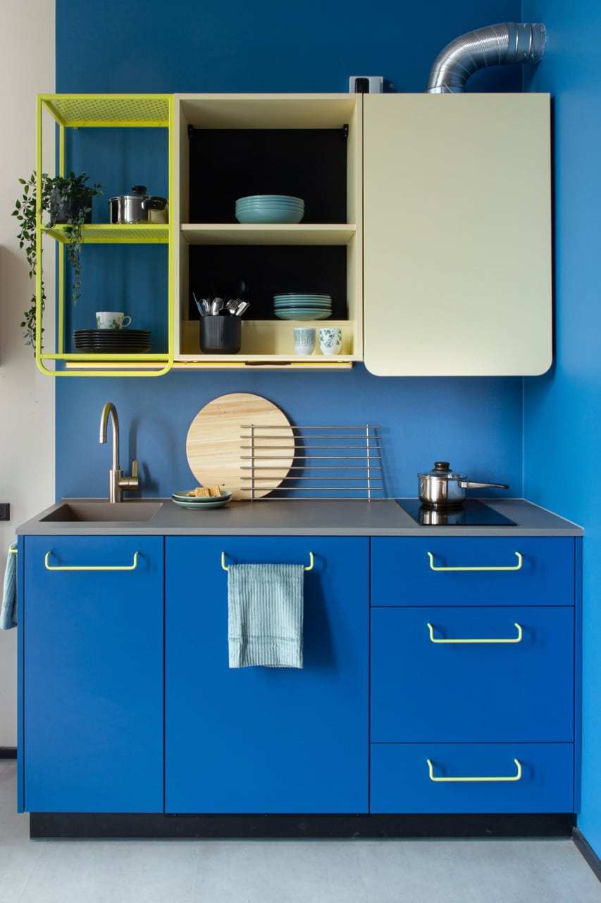 Studio L kitchenette at Basecamp Aarhus student accommodation