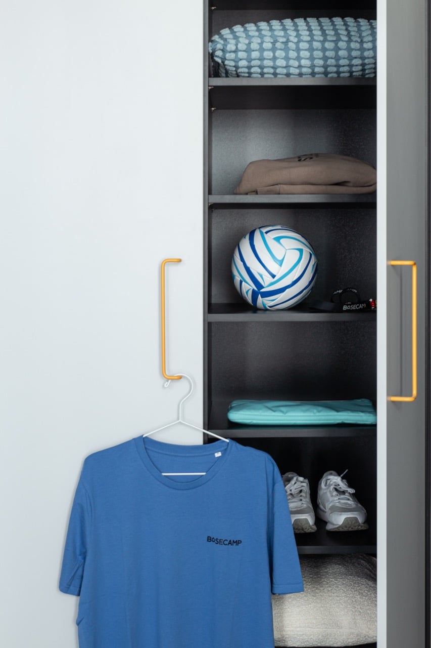 student room wardrobe and storage at Basecamp Aarhus