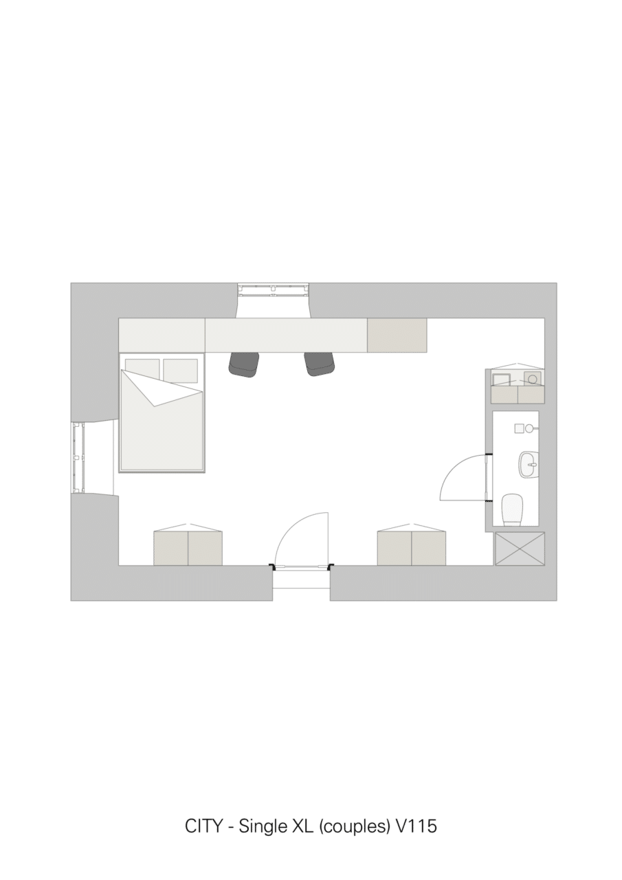 Single XL student room at Basecamp Copenhagen City Student accommodation