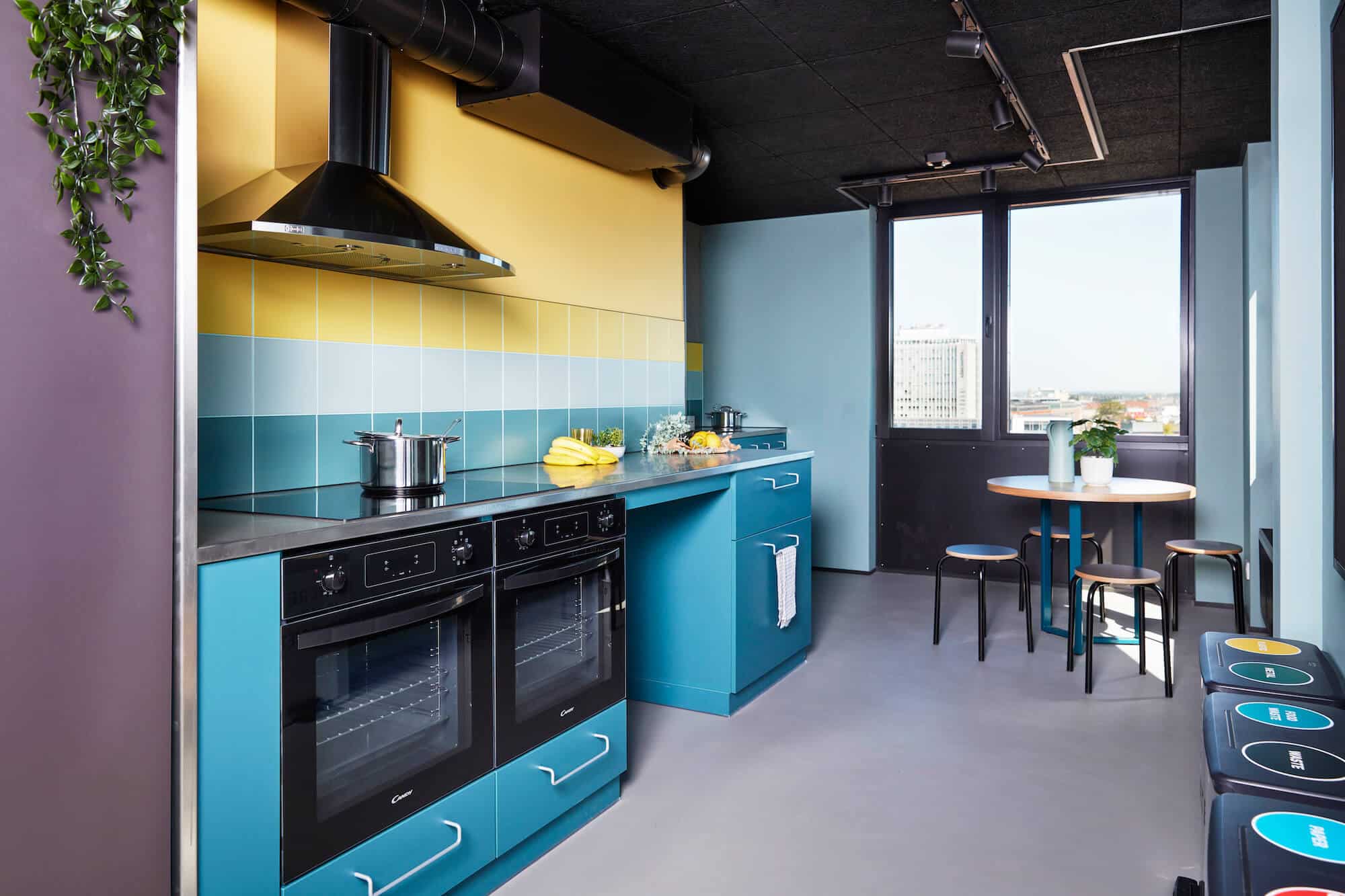 One of the communal Kitchens at Basecamp Malmö student housing