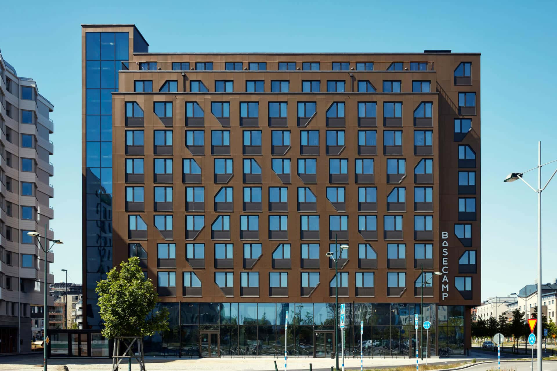 Exterior view of Basecamp Malmö student accommodation