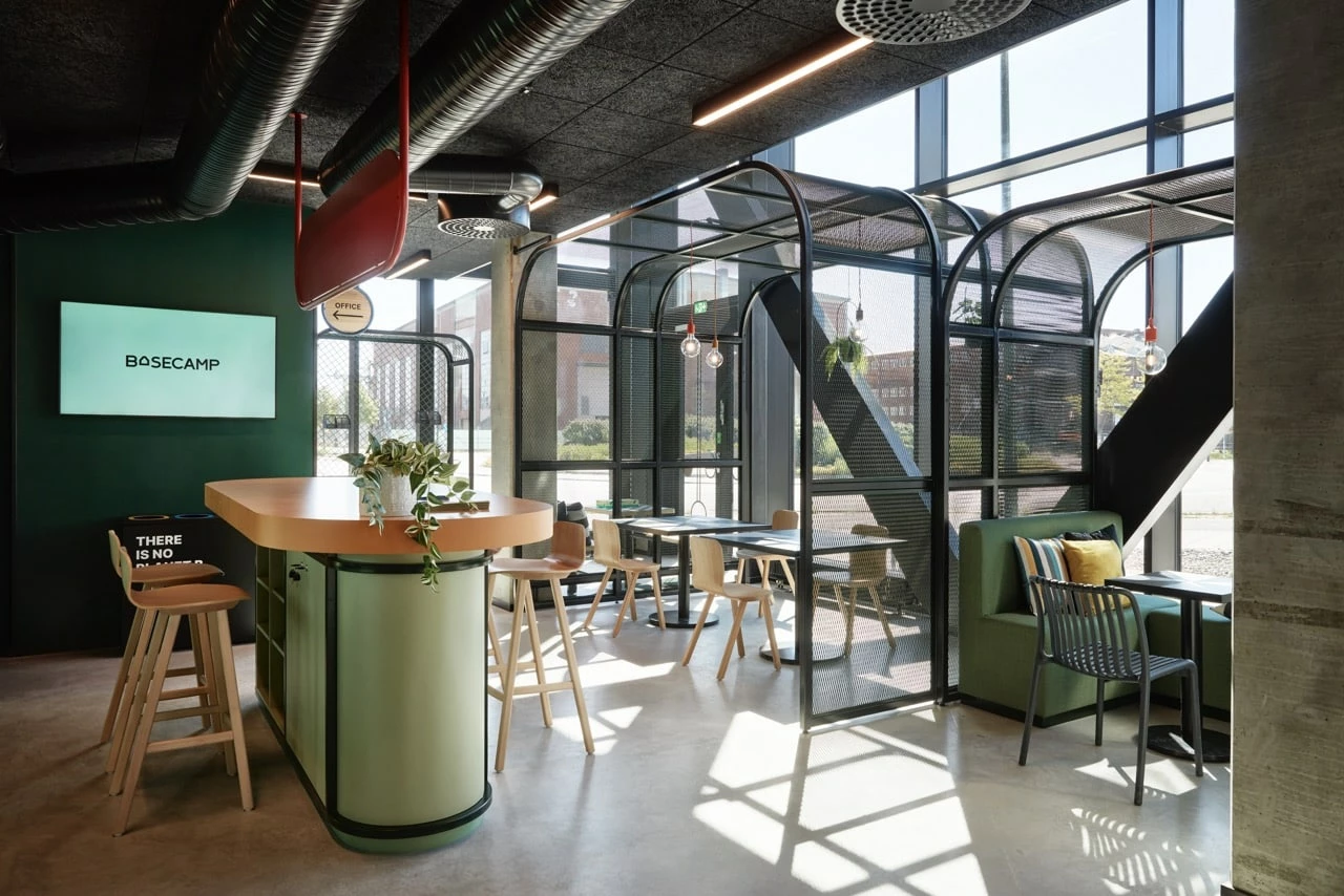 Reception area of Basecamp Malmö student accommodation