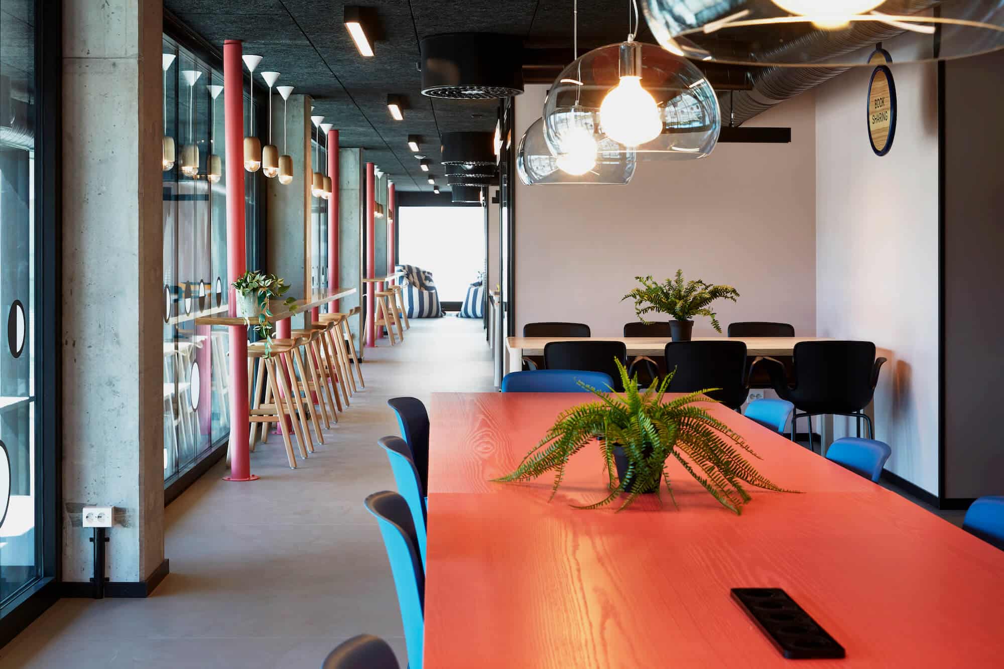 Communal study space at Basecamp Malmö student housing