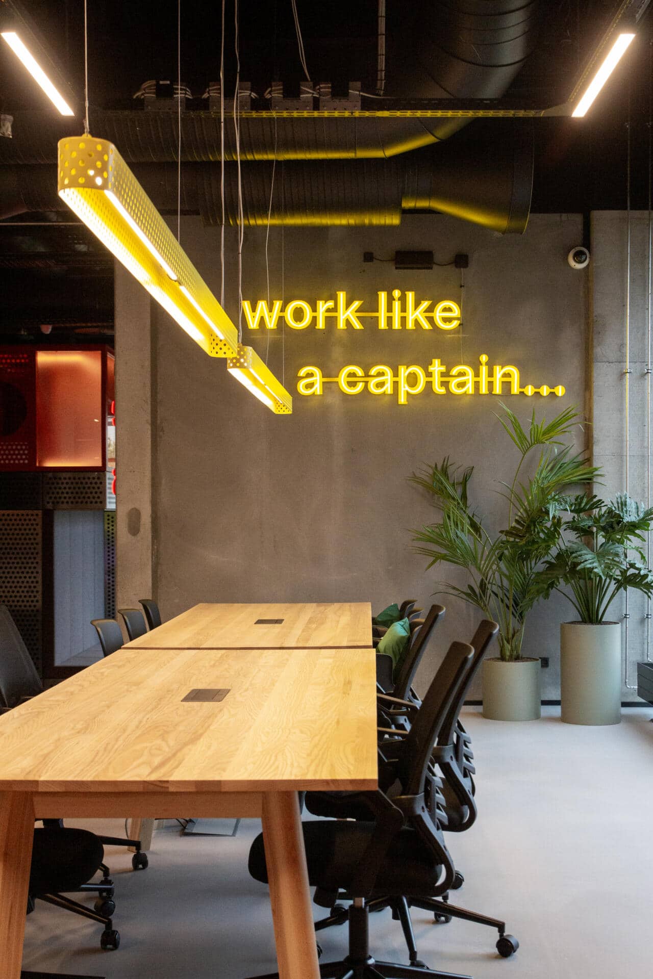 one of the communal study areas at Basecamp Aarhus student accommodation